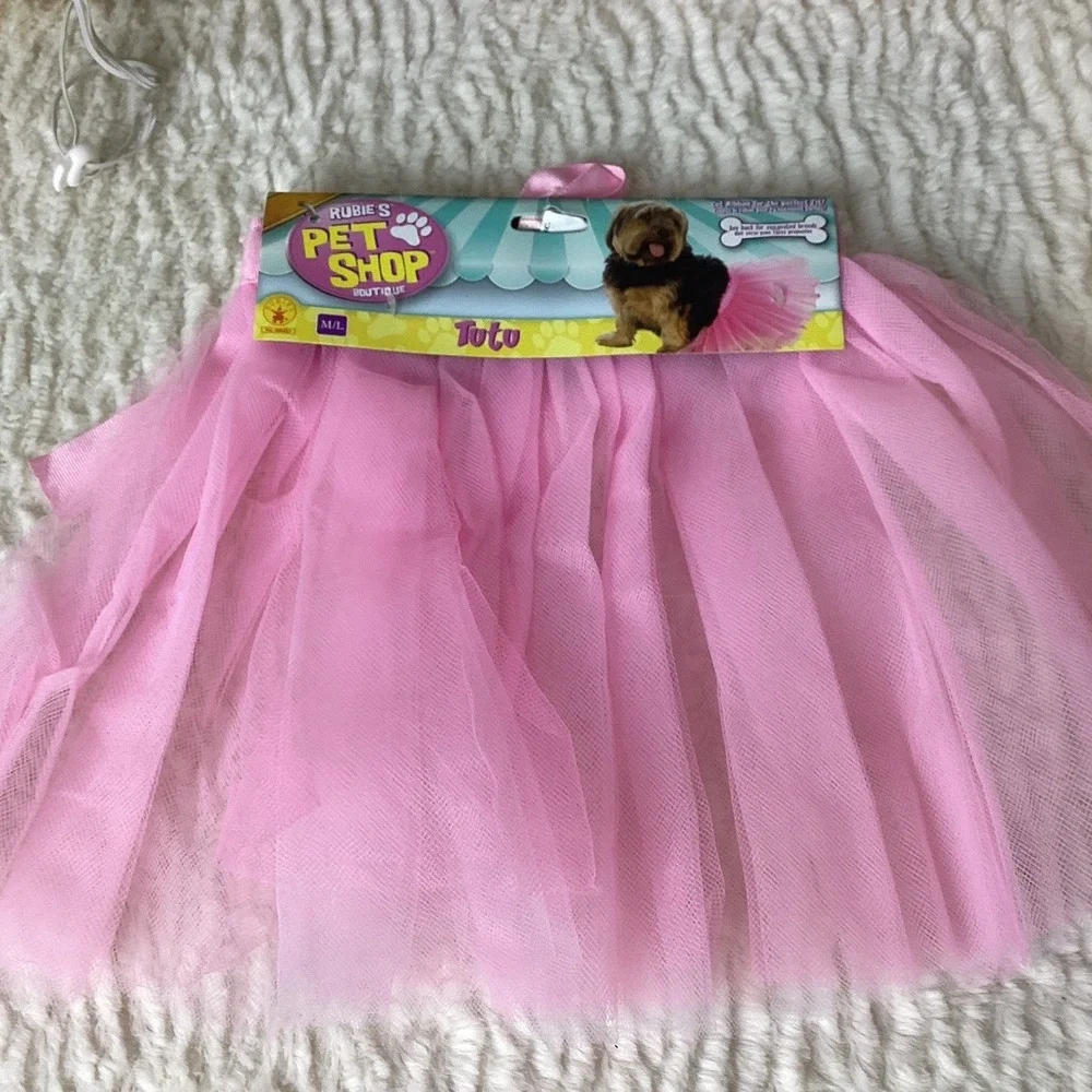 Pink Pet Costume Lot by Rubie's, Medium/Large Tutu Cape Crown Wig Dog Dress Up